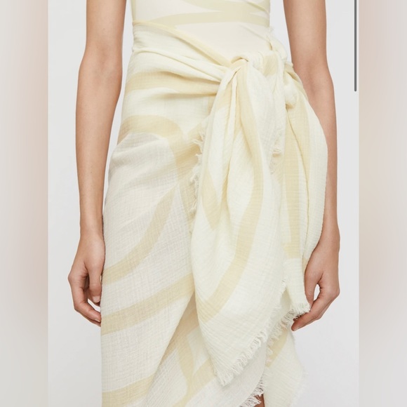 Toteme Monogram Beach Sarong in Sand - Picture 2 of 12